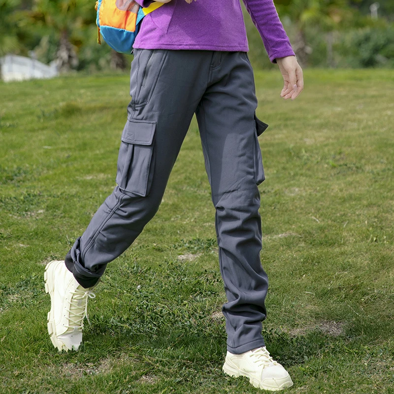 Thick Warm Fleece Winter Pants Women Waterproof Hiking Trekking Camping Skiing Soft Shell Pants Outdoor Windproof Trousers - Image 2