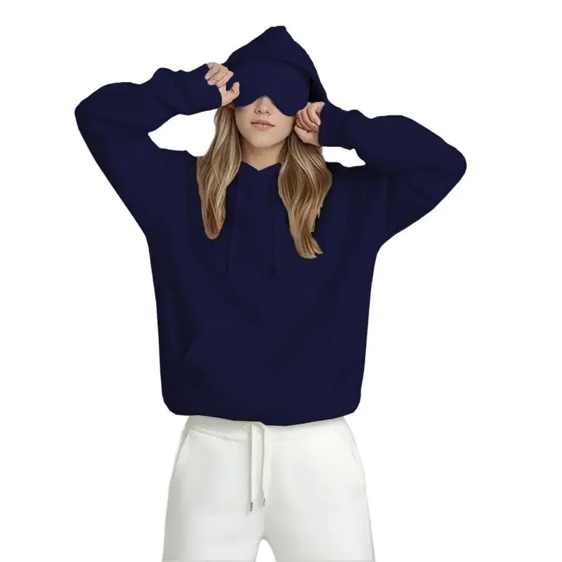 Adult Loose Hooded Sweatshirt With Eye Mask Women Men Fleece Sweatshirt Skateboarding Sportwear Windproof Sports Hooded Coat - Image 5