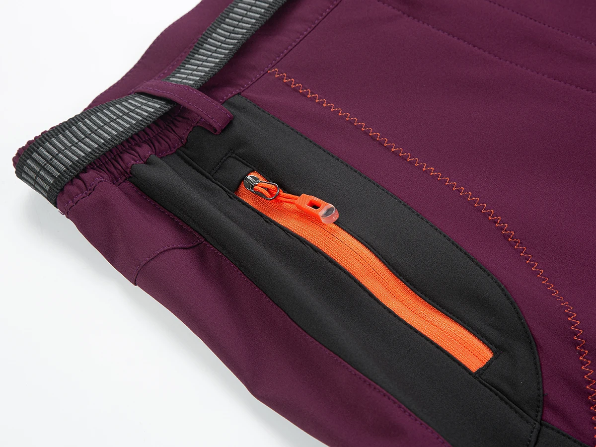 JNLN Women Winter Fleece Pants Warm Waterproof Hiking Pants Outdoor Camping Climbing Skiing Soft Shell Windproof Rain Trousers - Image 4