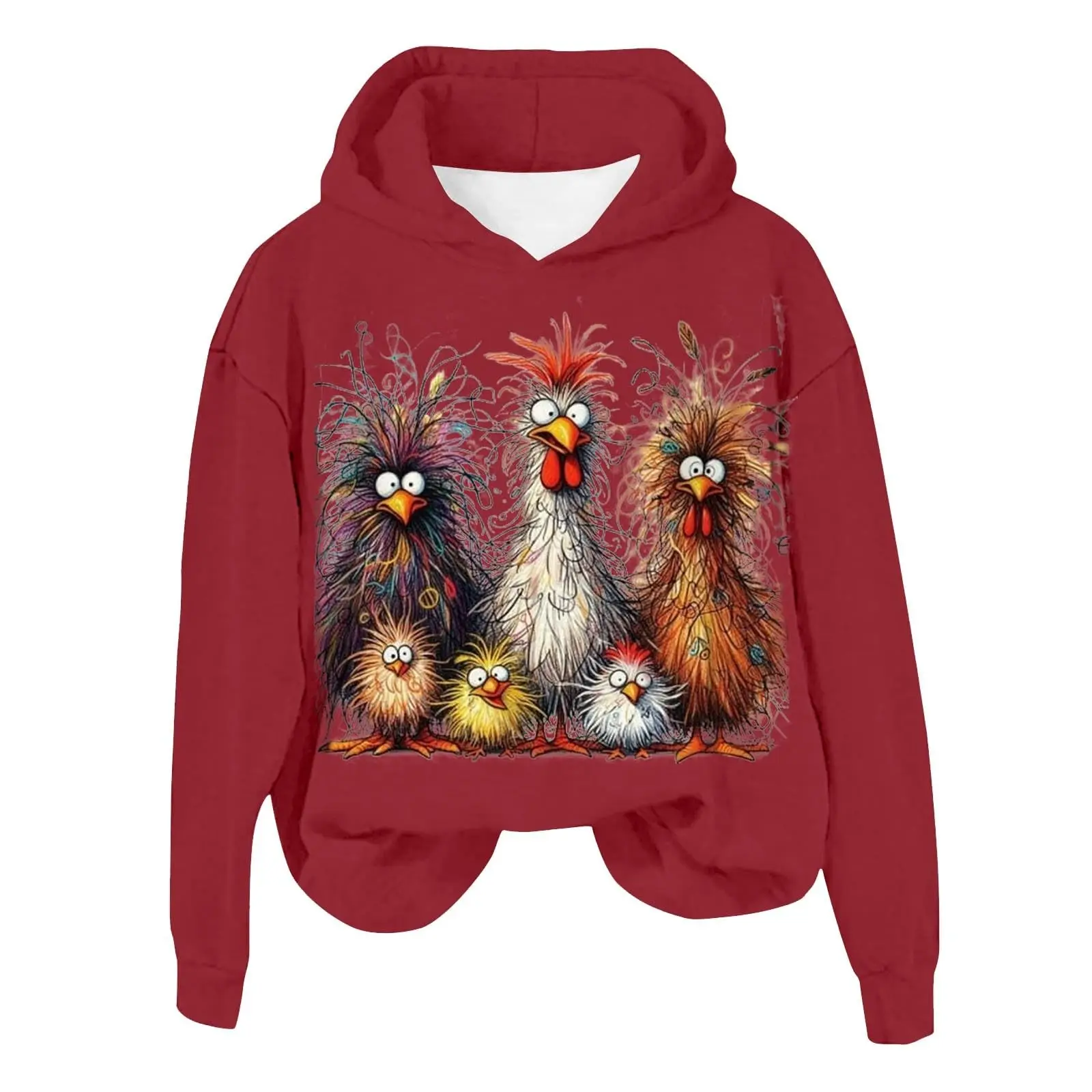 New Funny Cute Chicken Graphic 3D Print Hoodies Women Casual Hooded Sweatshirts Pullover Y2K Harajuku Tracksuit Female Clothing