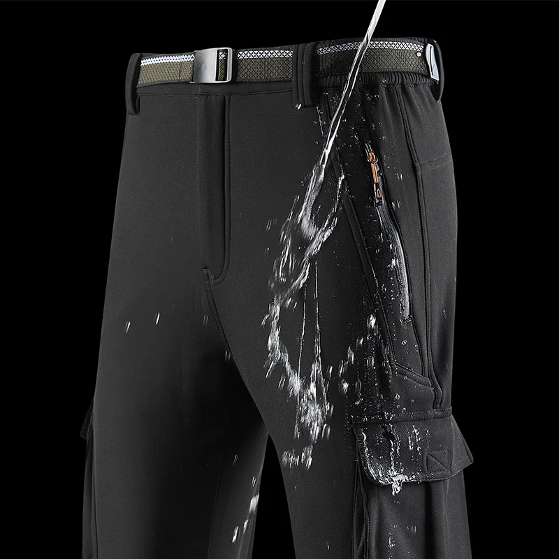 Thick Warm Fleece Winter Pants Women Waterproof Hiking Trekking Camping Skiing Soft Shell Pants Outdoor Windproof Trousers - Image 4