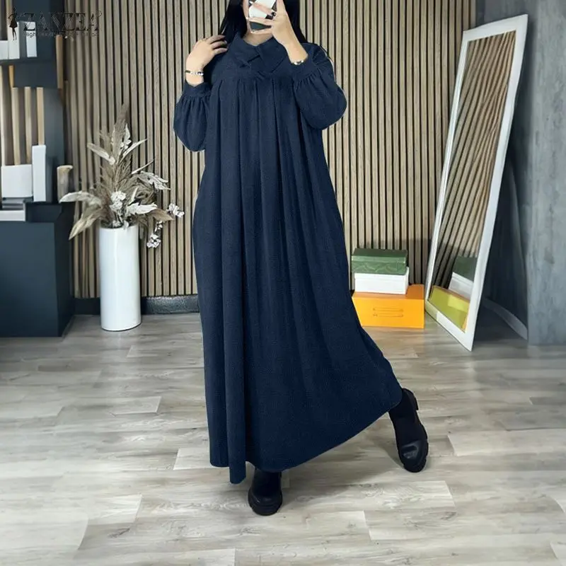 ZANZEA FashionLong Shirt Dresses Women Long Sleeve Solid Party Vestidos 2026 Autumn Spring Casual Elegant Streetwear Robe Femme - Image 3
