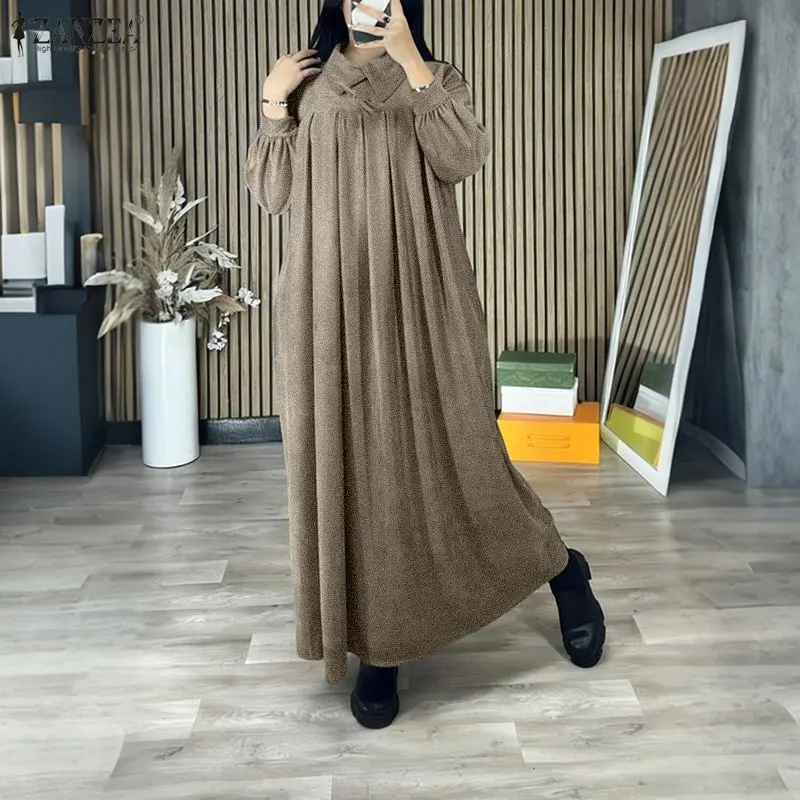ZANZEA FashionLong Shirt Dresses Women Long Sleeve Solid Party Vestidos 2026 Autumn Spring Casual Elegant Streetwear Robe Femme - Image 2
