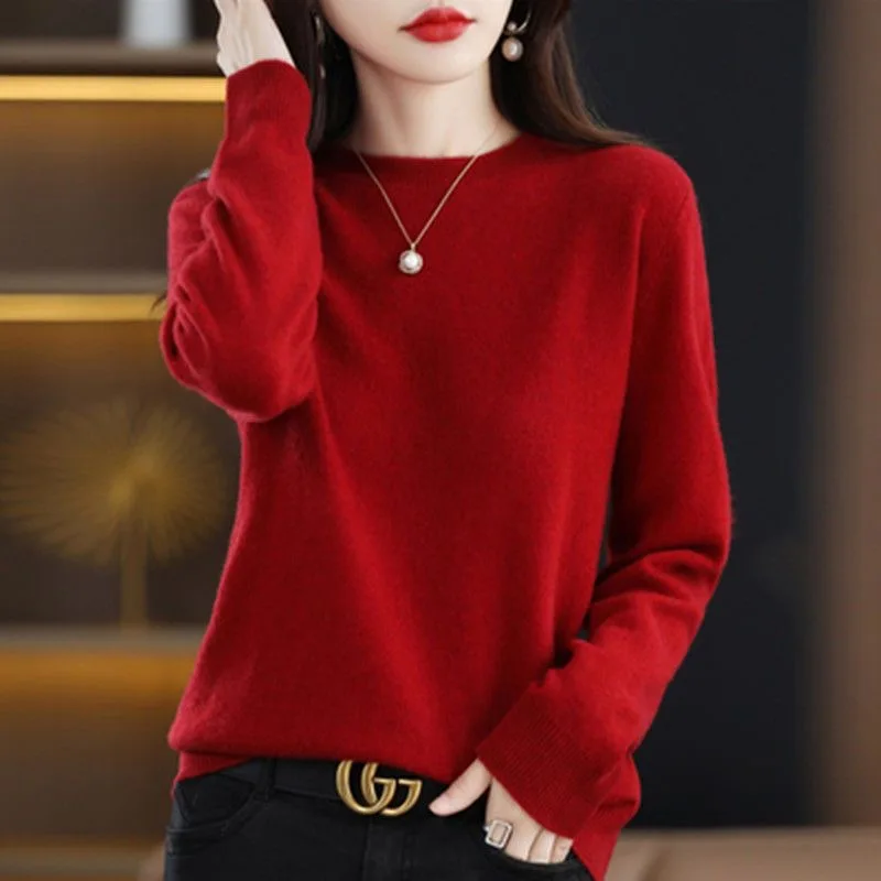 New Women Sweater O-neck Autumn Winter Basic Pullover Warm Casual Pulls Jumpers Korean Fashion Spring Knitwear Bottoming Shirt - Image 6