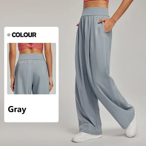 Spring Summer Straight Wide Leg Women pants High Waist Slimming Sports Trousers Breathable Draping Loose Casual Yoga Pants