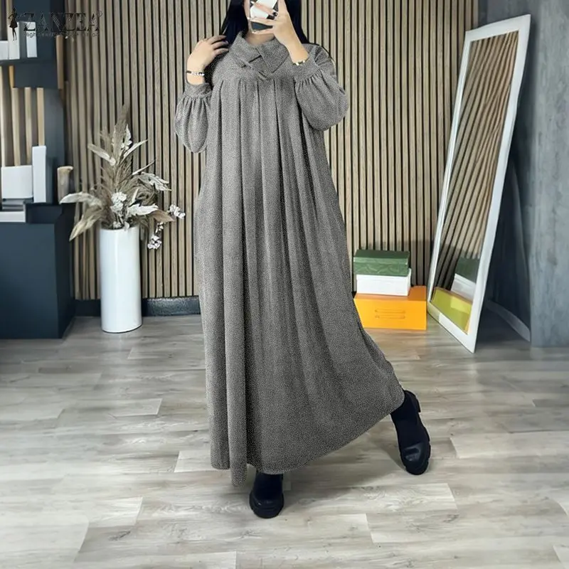 ZANZEA FashionLong Shirt Dresses Women Long Sleeve Solid Party Vestidos 2026 Autumn Spring Casual Elegant Streetwear Robe Femme - Image 4