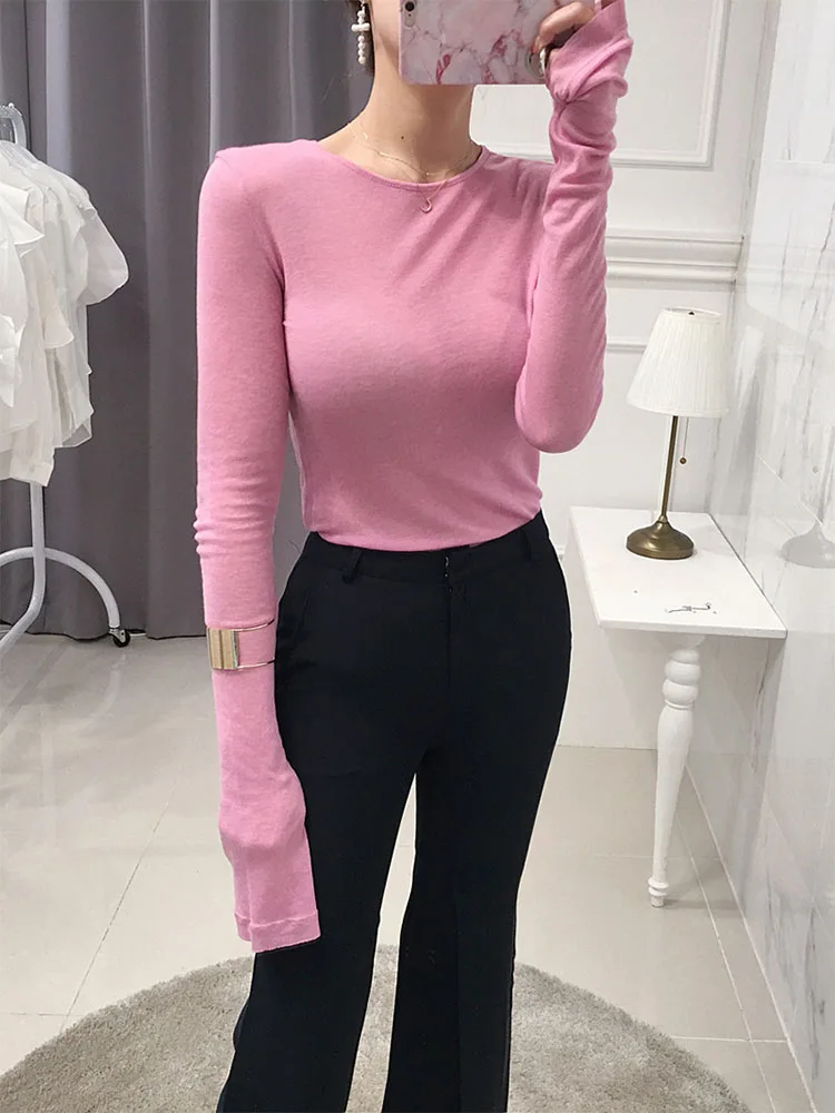 Sexy Shirt Women T-Shirt Long Sleeve Korean Style Slim Basic Elasticity Tshirt Top Womens Clothing T Shirt Femme - Image 3