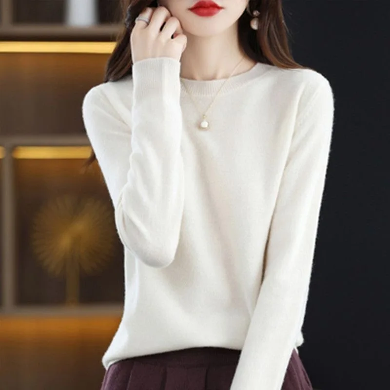 New Women Sweater O-neck Autumn Winter Basic Pullover Warm Casual Pulls Jumpers Korean Fashion Spring Knitwear Bottoming Shirt - Image 3