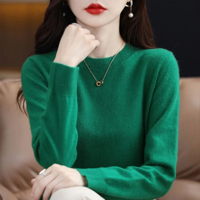New Women Sweater O-neck Autumn Winter Basic Pullover Warm Casual Pulls Jumpers Korean Fashion Spring Knitwear Bottoming Shirt - Image 5