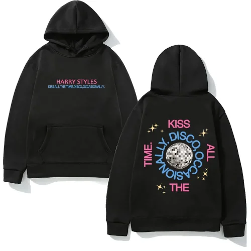 2026 New Album Print HarryStyleHoodie Album Kiss All The Time Harajuku Aesthetic Hoody Classic Soft Punk Hooded Pullovers Fleece