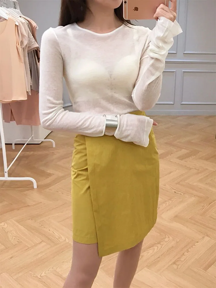 Sexy Shirt Women T-Shirt Long Sleeve Korean Style Slim Basic Elasticity Tshirt Top Womens Clothing T Shirt Femme - Image 6