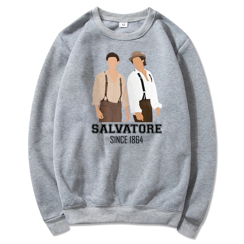 Salvatore Brothers Est 1864 Sweatshirt Vampire Diares Hoodie Damon and Stefan Brothers Graphic Pullover Mystic Falls Sweatshirts - Image 5