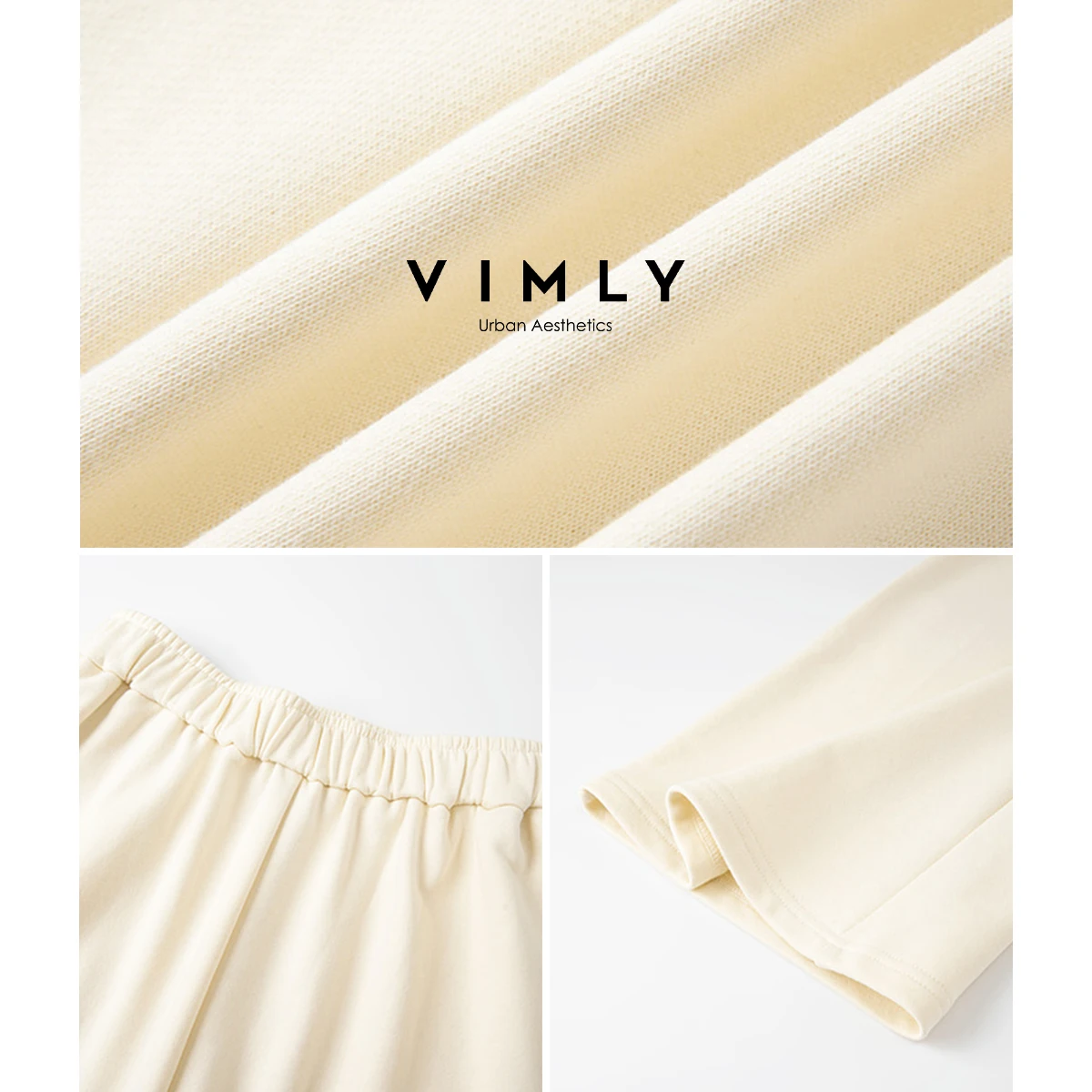 VIMLY Flared Women Apricot Pants Autumn 2025 New Elegant Strecth Knitted Casual Long Pants Fashion Pockets Woman Trousers A2855 - Image 5