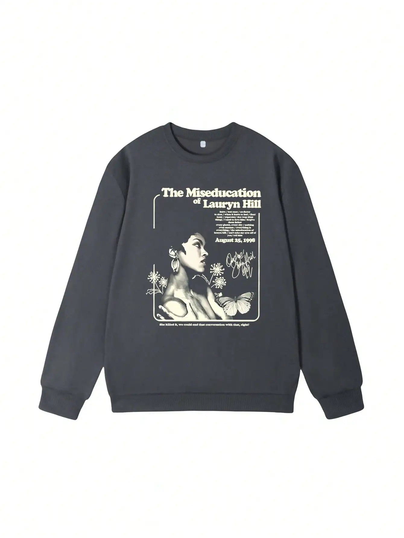 Women's Loose Fit Graphic Sweatshirt with Lauryn Hill Print, Casual Autumn Winter Top - Image 3